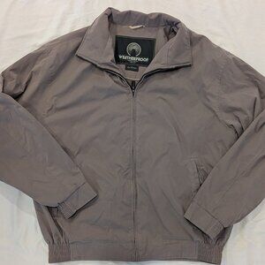 Vintage Khaki Microfiber Bomber Jacket Large